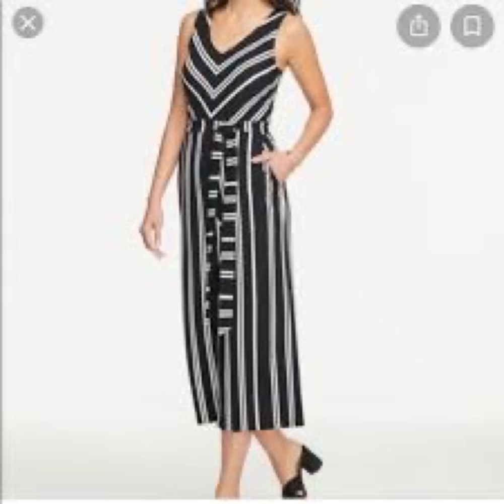 NWT Ann Taylor Factory, black and white, wide leg jumpsuit size M